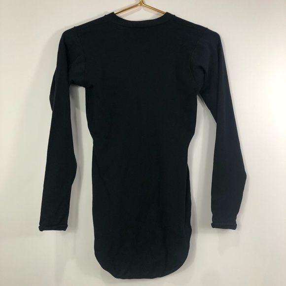 Vintage JC Penny Black V neck zip up leotard body suit Long sleeve Large - Picture 3 of 5